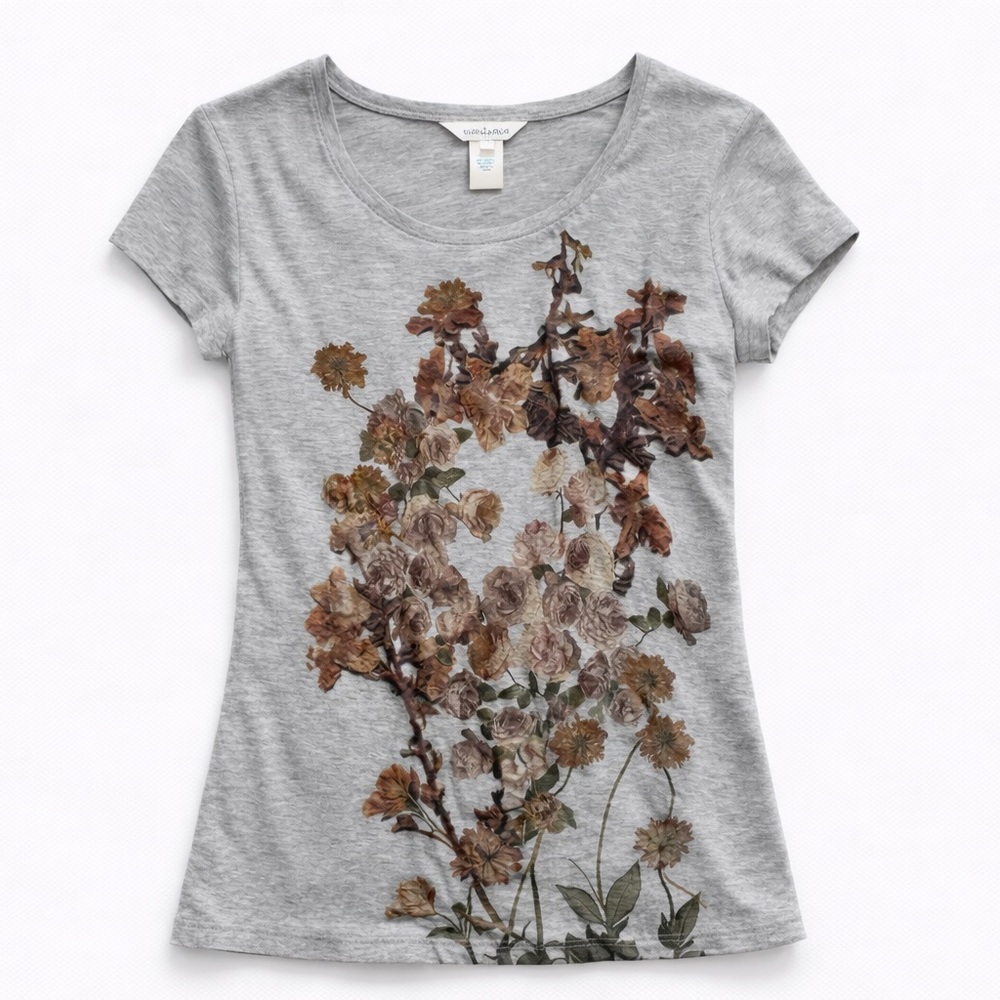 Sundance Gray Floral Short Sleeve Tee